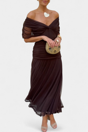 Sofia | Elegante Maxi Abito Scollo a V Con Maniche Fluide 2