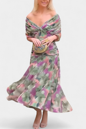 Sofia | Elegante Maxi Abito Scollo a V Con Maniche Fluide 4