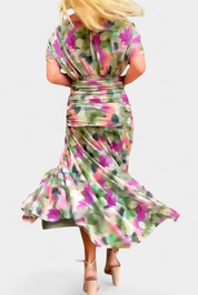 Sofia | Elegante Maxi Abito Scollo a V Con Maniche Fluide 6
