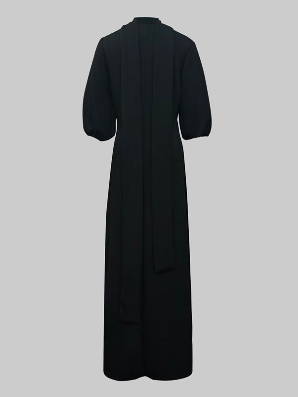 Sofia | Elegante Maxi Abito con Maniche a Sbuffo per Cerimonie 3