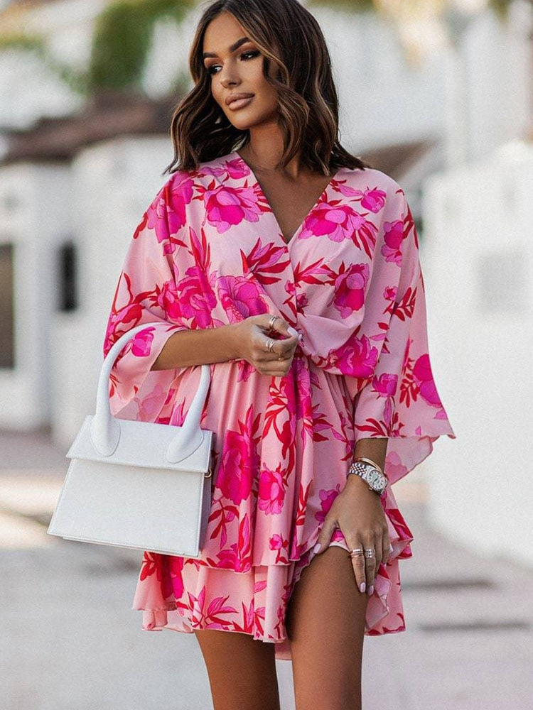Sofia | Elegante Mini Abito Floreale a Maniche Lunghe per Donna 8