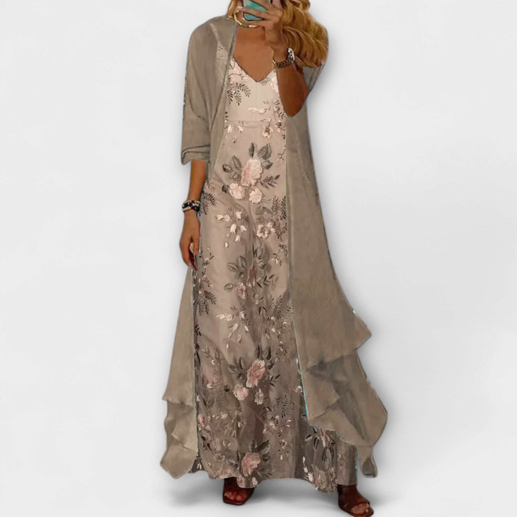 Sofia | Elegante Set Due Pezzi Maxi Dress Abito Donna Cerimonia 1