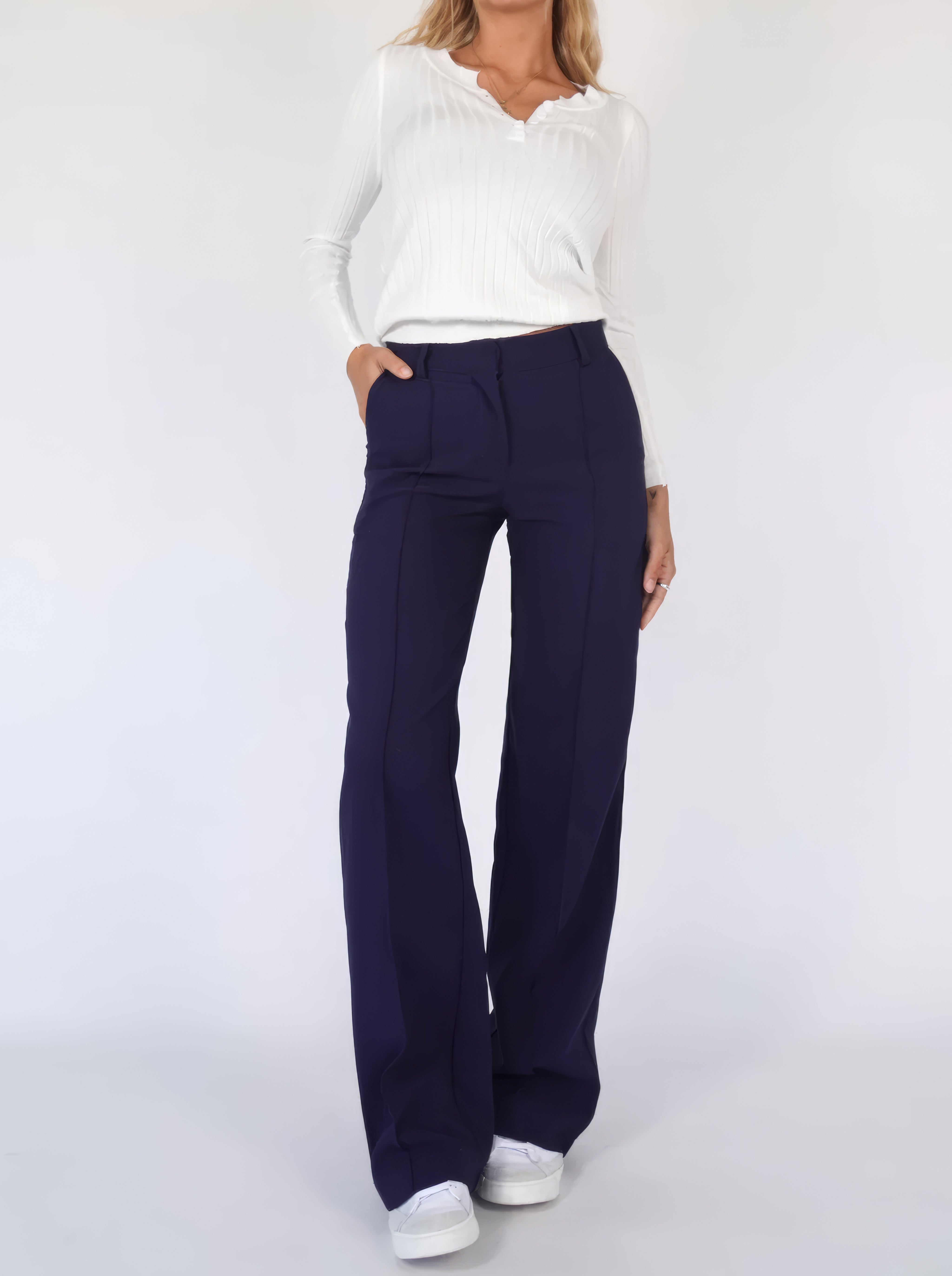 Sofia | Eleganti Pantaloni a Vita Alta con Gamba Dritta per Donna 4
