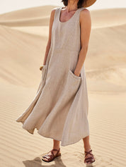 Sophia | Comodo Abito in Cotone con Tasche 0
