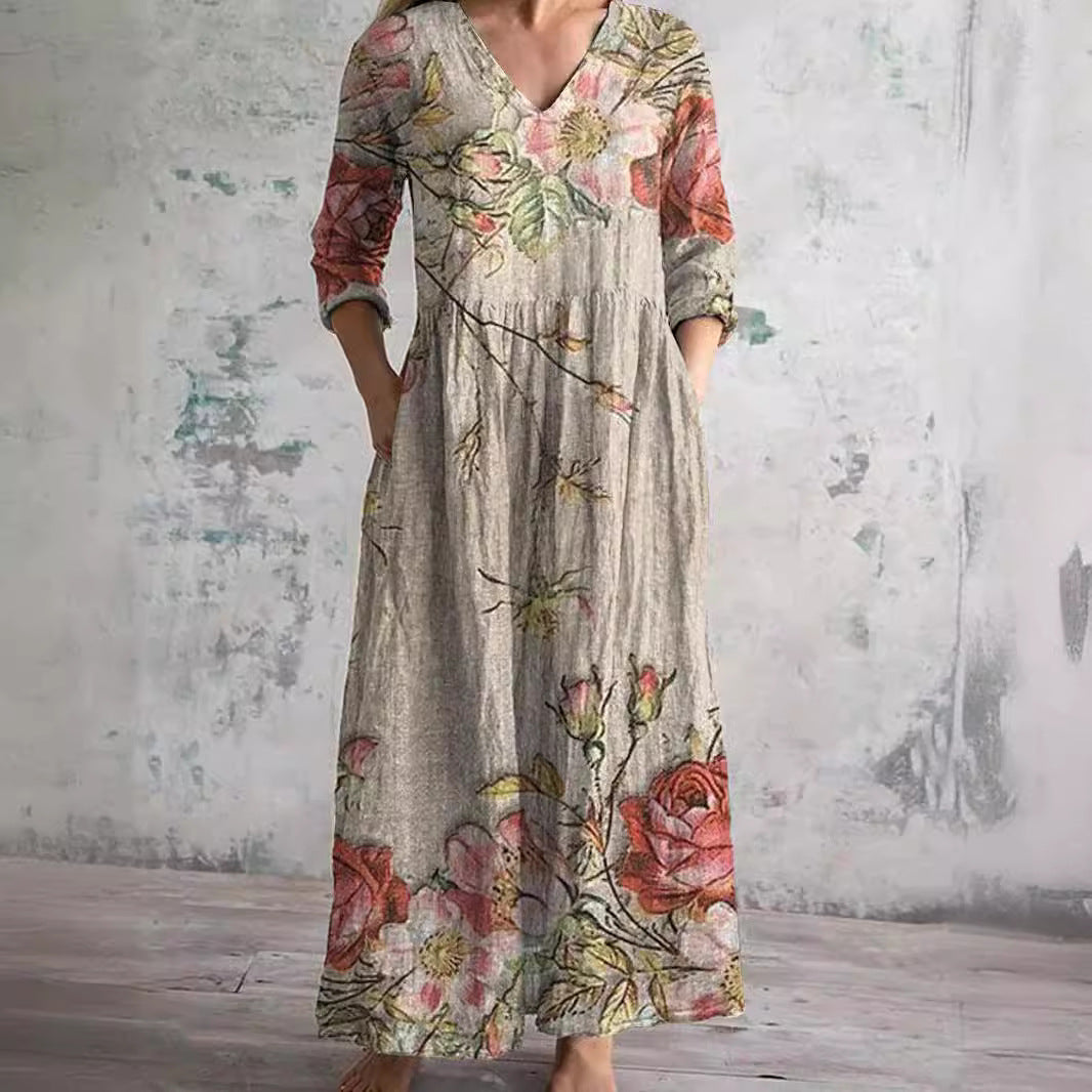Sophia | Elegante Abito Estivo Floreale Lungo per Donna 0