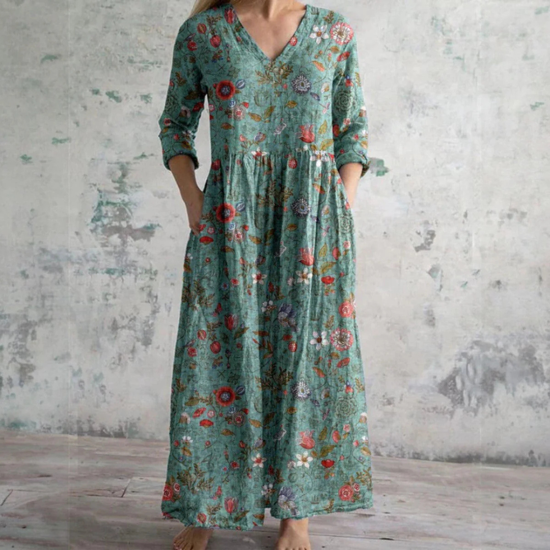 Sophia | Elegante Abito Estivo Floreale Lungo per Donna 1