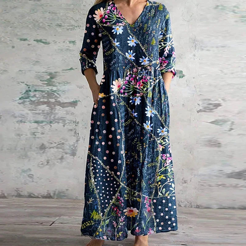 Sophia | Elegante Abito Estivo Floreale Lungo per Donna 4