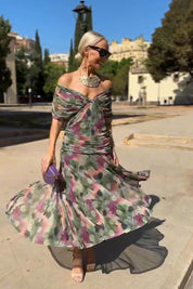 Sophia | Elegante Abito Lungo Cerimonia con Scollo a V e Design Sfumato 4