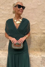 Sophia | Elegante Abito Lungo Cerimonia con Scollo a V e Design Sfumato 7