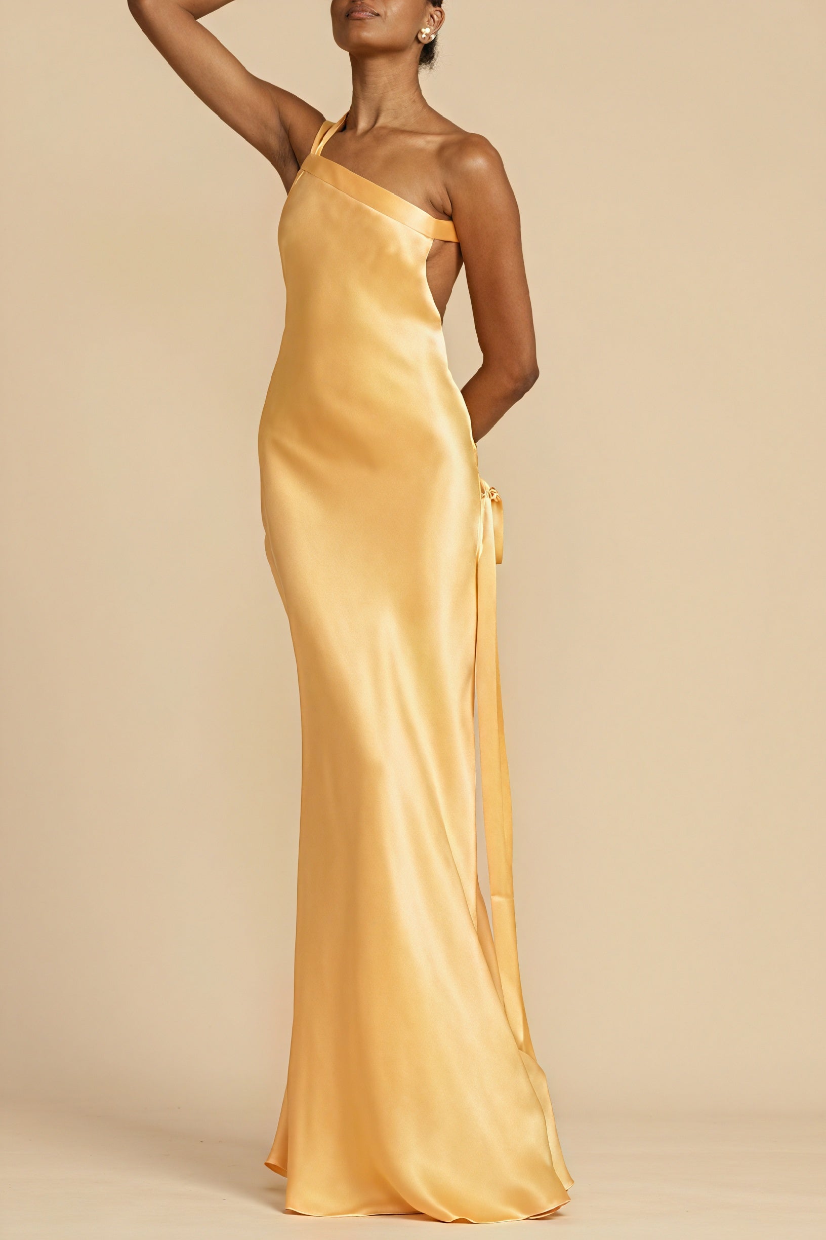 Sophia | Elegante Abito Lungo Monospalla Nero Cerimonia 2