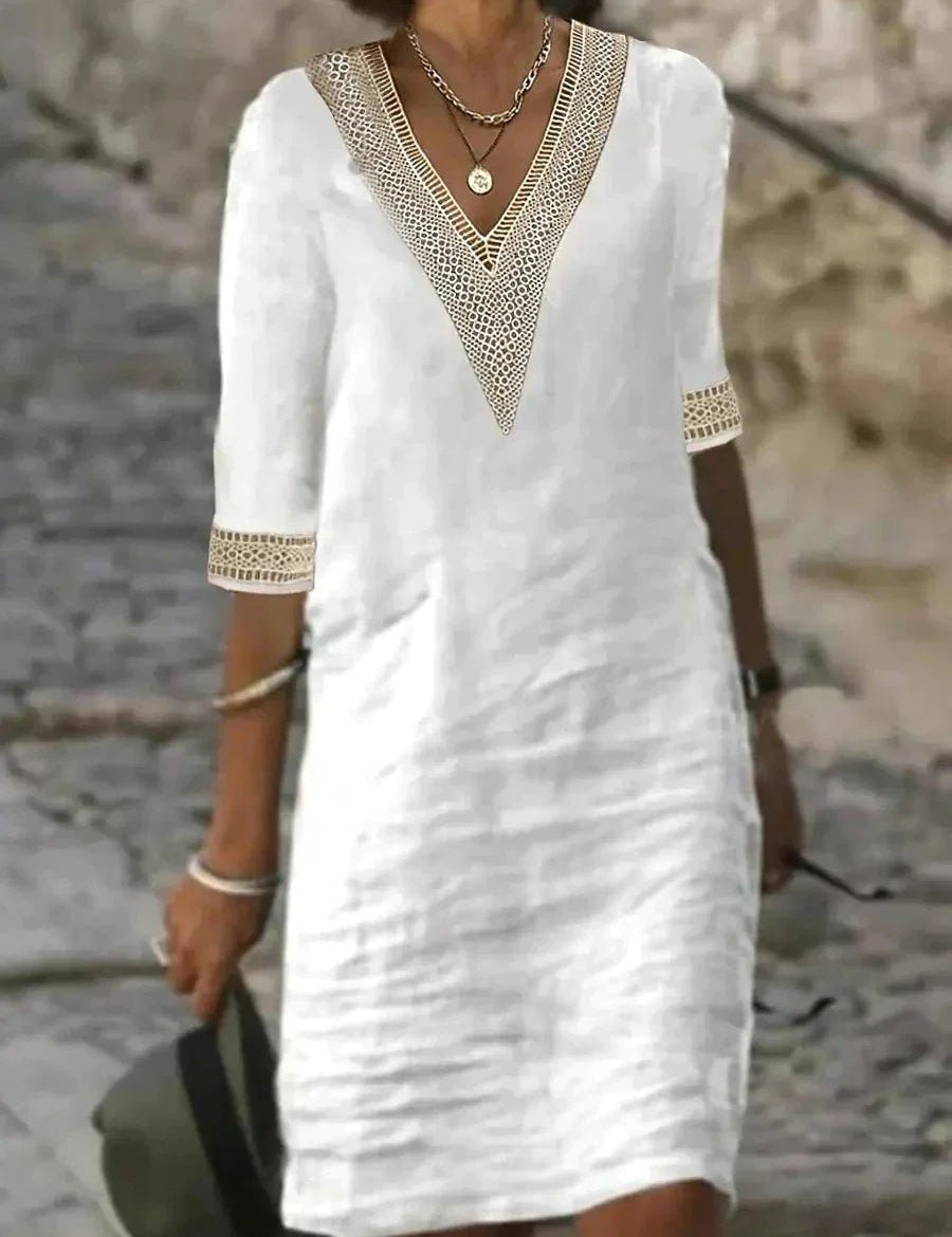 Sophia | Elegante Abito Midi Cerimonia in Cotone 0