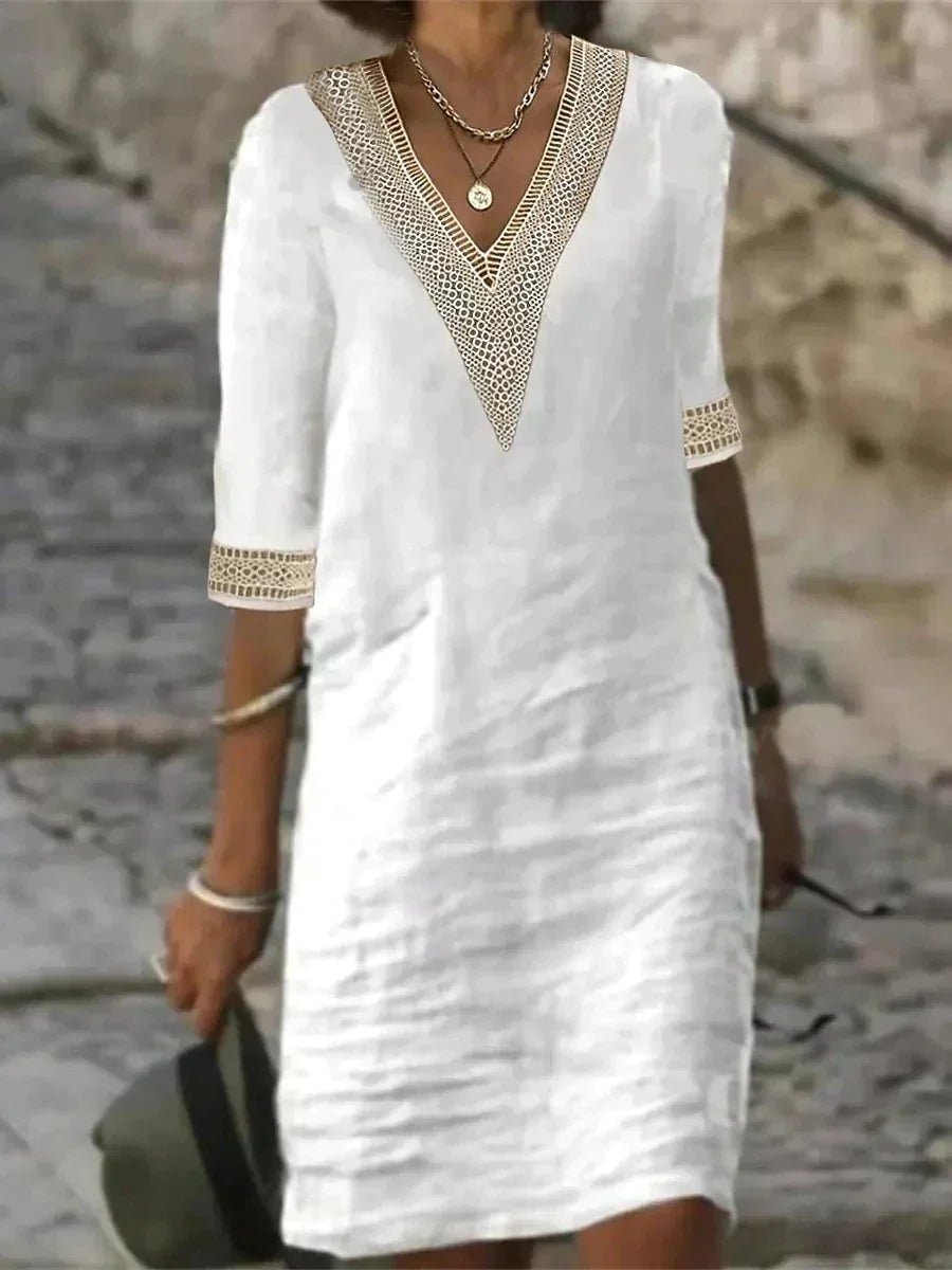 Sophia | Elegante Abito Midi Cerimonia in Cotone 0
