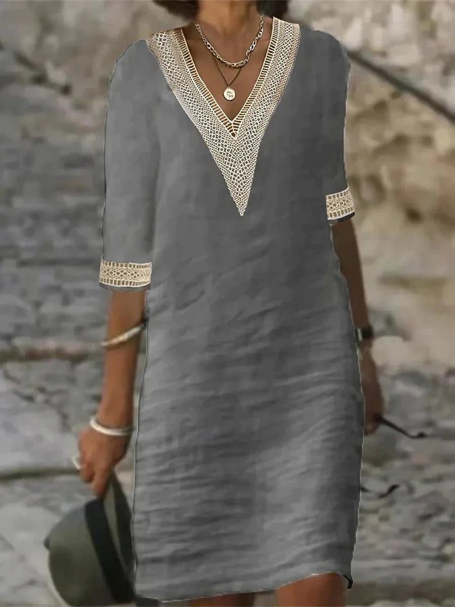 Sophia | Elegante Abito Midi Cerimonia in Cotone 2