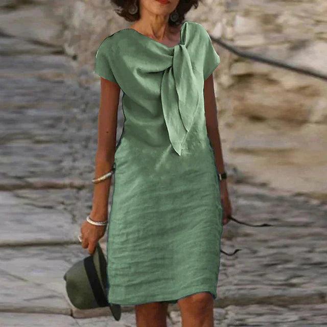 Sophia | Elegante Abito in Lino Verde 1