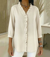 Sophia | Elegante Blusa Donna in Denim Morbido con Scollo a V 3