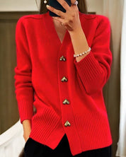 Sophia | Elegante Cardigan Lungo Donna con Bottoni a Cuore 3