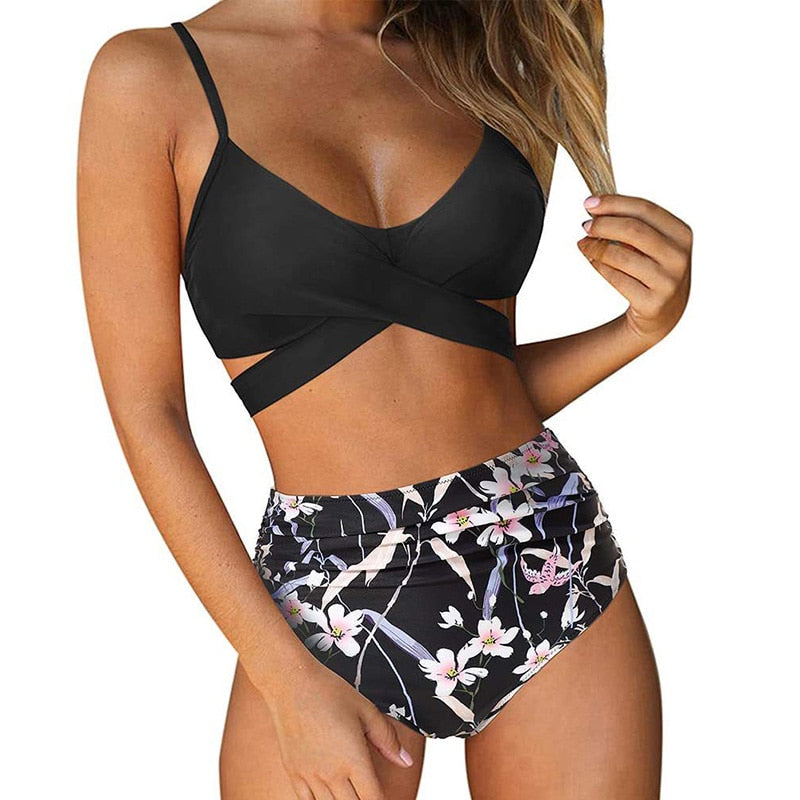 Sophie | Colorato Bikini Vita Alta da Donna Estivo Elegante 0