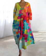 Sophie | Elegante Abito Donna Multicolore con Scollo a V per Cerimonie Primaverili 2