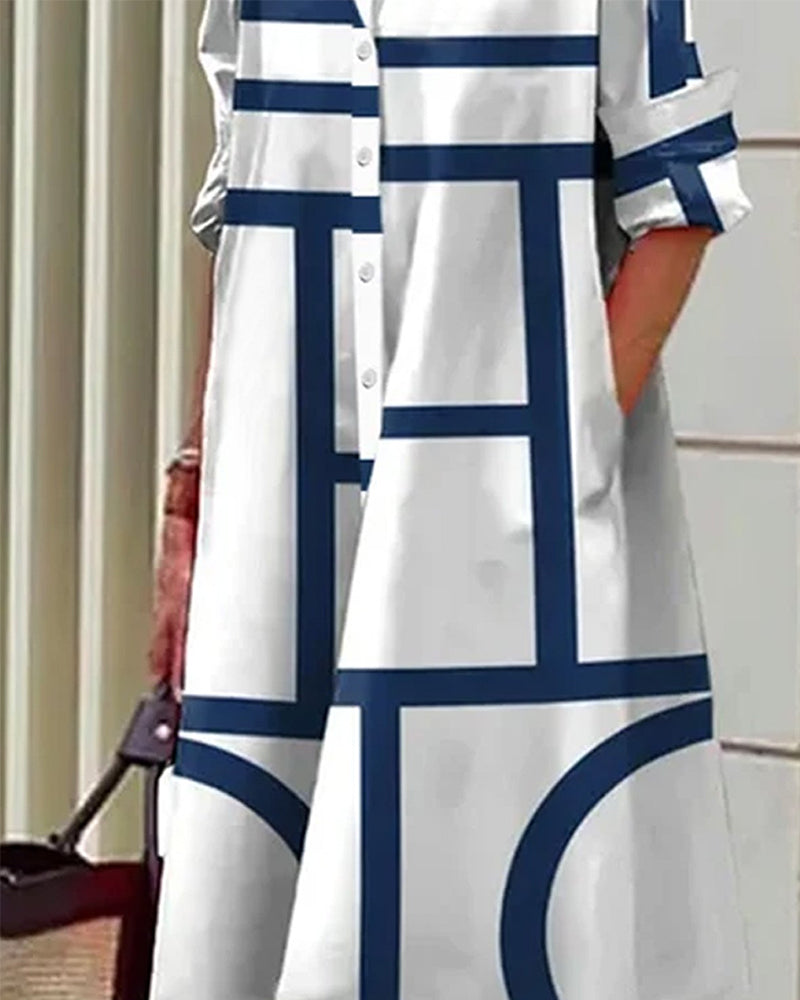 Sophie | Elegante Abito Geometrico con Tasche per Donna 1
