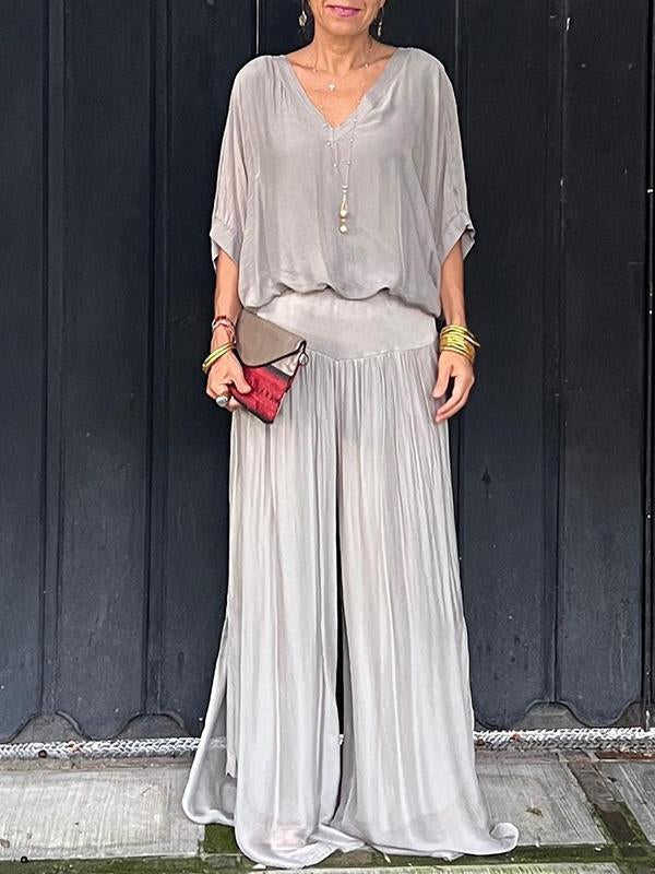 Sophie | Elegante Completo Donna in Chiffon con Pantaloni Ampi 1