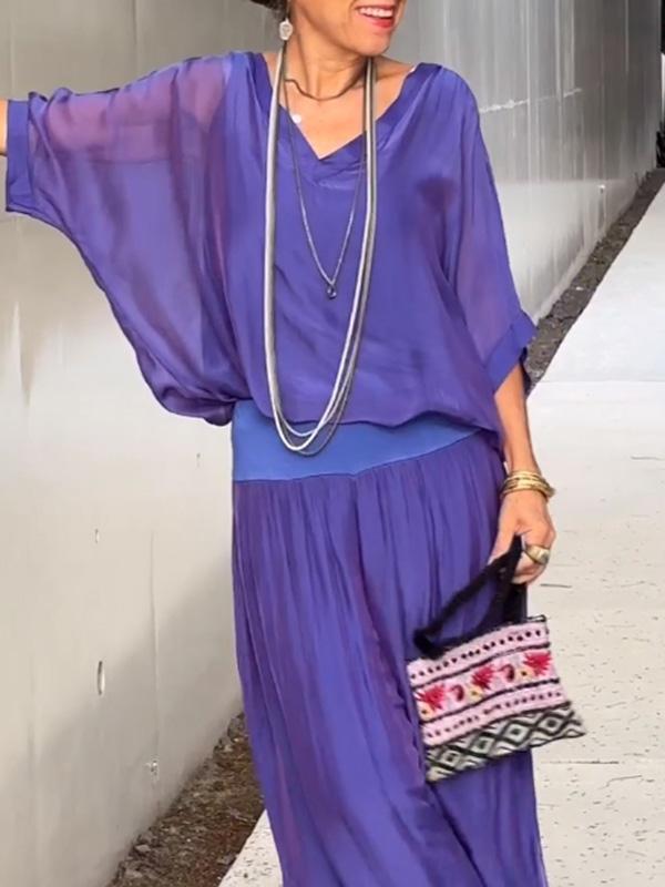 Sophie | Elegante Completo Donna in Chiffon con Pantaloni Ampi 8