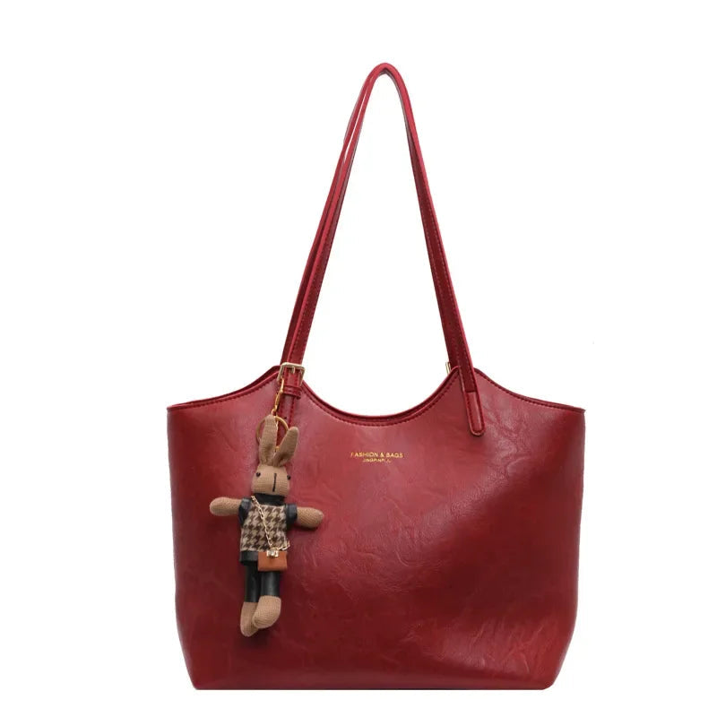 Sophie | Elegante Grande Borsa Shopping Rossa in Pelle Vegana 1