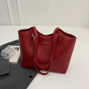 Sophie | Elegante Grande Borsa Shopping Rossa in Pelle Vegana 5