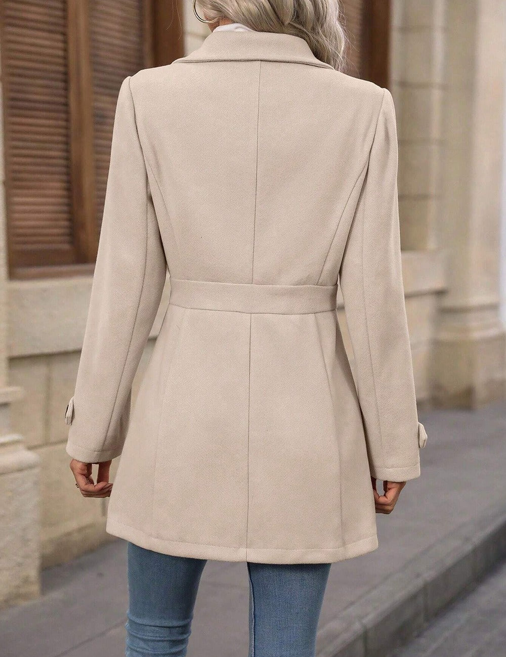 Sophie | Elegante Trench Lungo Donna in Misto Lana Autunnale 1