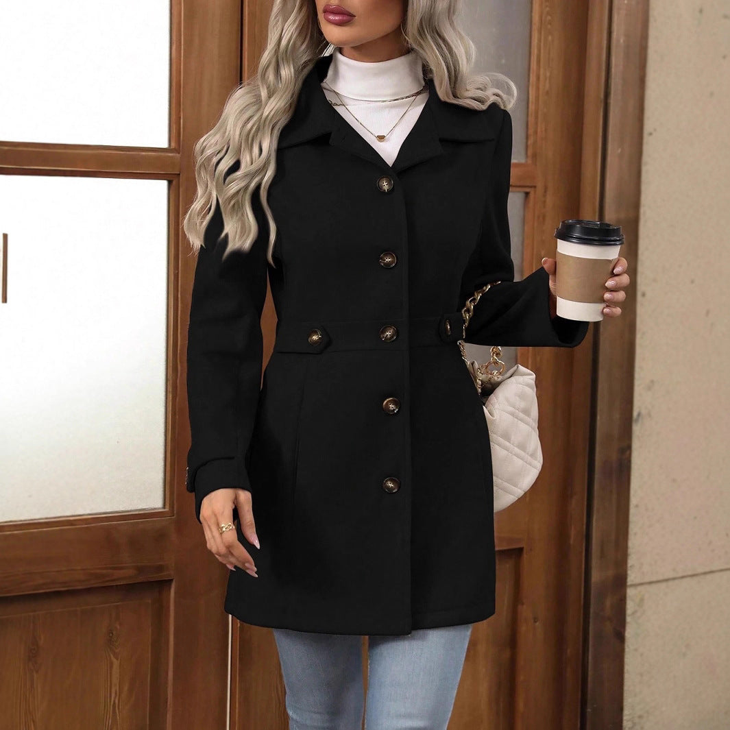 Sophie | Elegante Trench Lungo Donna in Misto Lana Autunnale 4