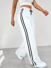 Sophie | Eleganti Pantaloni Sportivi Con Strisce Bianche a Gamba Larga 4