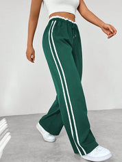 Sophie | Eleganti Pantaloni Sportivi Con Strisce Bianche a Gamba Larga 6