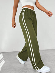 Sophie | Eleganti Pantaloni Sportivi Con Strisce Bianche a Gamba Larga 7