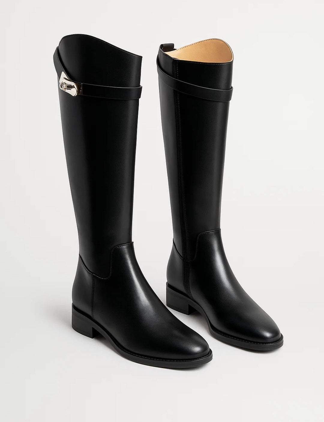 Sophie | Eleganti Stivali Alti Donna In Pelle Sintetica Neri 0