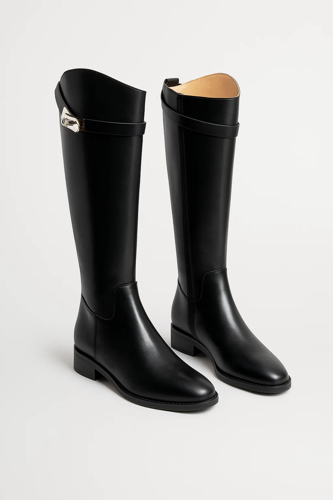 Sophie | Eleganti Stivali Alti Donna In Pelle Sintetica Neri 0