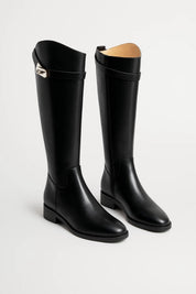 Sophie | Eleganti Stivali Alti Donna In Pelle Sintetica Neri 0
