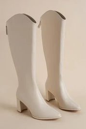 Sophie | Eleganti Stivali Alti Neri in Pelle Con Tacco per Donna 1