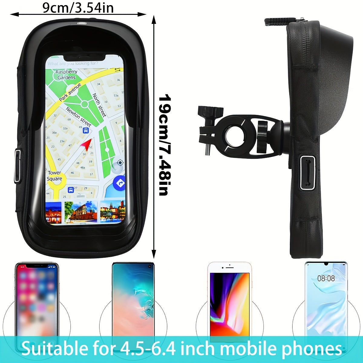 Supporto per Telefono Moto | Porta Cellulare Impermeabile con Rotazione 360° | Compatibile con Smartphone da 4,5 a 6,4 Pollici 4