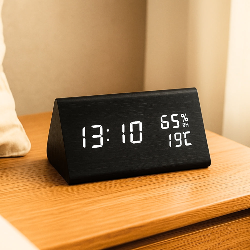 Sveglia Digitale da Comodino con Display HD e Allarmi Personalizzabili | Design Elegante per una Routine Intelligente 0