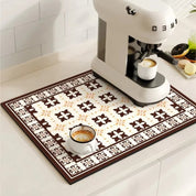Tappetino da Caffè Retrò | Design a Piastrelle Assorbente e Antiscivolo | Stile Vintage per Cucina Elegante 4