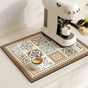 Tappetino da Caffè Retrò | Design a Piastrelle Assorbente e Antiscivolo | Stile Vintage per Cucina Elegante 6