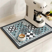 Tappetino da Caffè Retrò | Design a Piastrelle Assorbente e Antiscivolo | Stile Vintage per Cucina Elegante 8