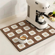 Tappetino da Caffè Retrò | Design a Piastrelle Assorbente e Antiscivolo | Stile Vintage per Cucina Elegante 9