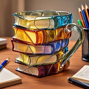 Tazza da Caffè 3D a Forma di Libro in Ceramica Dipinta a Mano | Regalo Ideale per Amanti della Letteratura 2