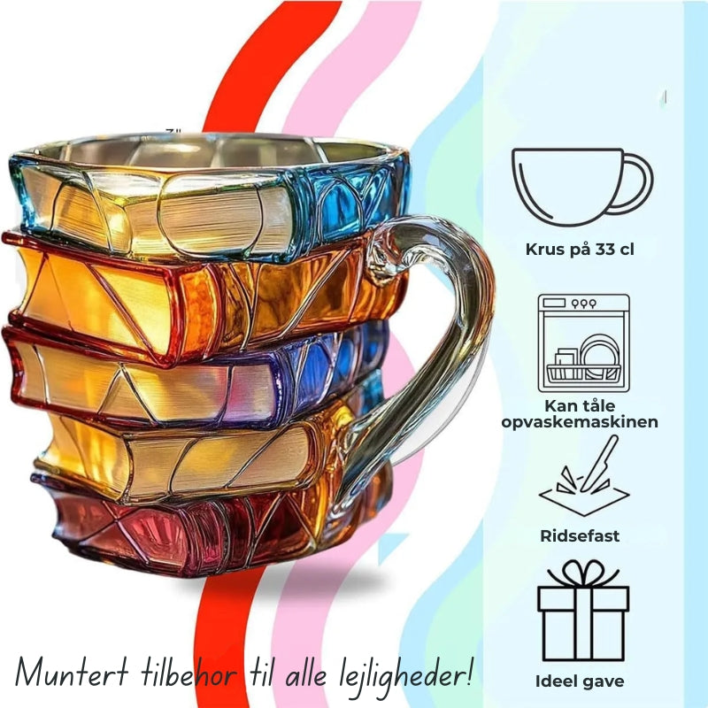 Tazza da Caffè 3D a Forma di Libro in Ceramica Dipinta a Mano | Regalo Ideale per Amanti della Letteratura 3
