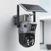 Telecamera di Sicurezza Wireless 4K con Pannello Solare e Vista Panoramica a 360° | Videosorveglianza Esterna per Sicurezza Affidabile 1