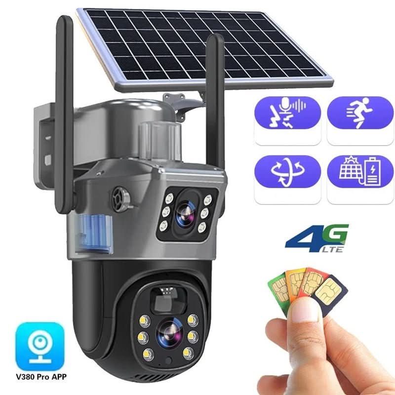 Telecamera di Sicurezza Wireless 4K con Pannello Solare e Vista Panoramica a 360° | Videosorveglianza Esterna per Sicurezza Affidabile 2