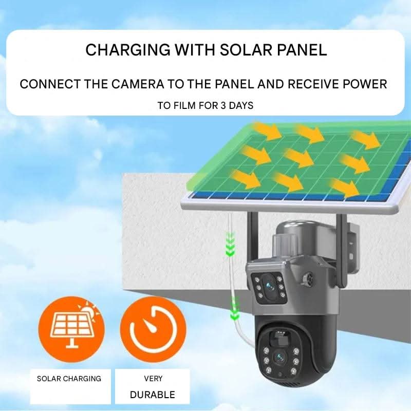 Telecamera di Sicurezza Wireless 4K con Pannello Solare e Vista Panoramica a 360° | Videosorveglianza Esterna per Sicurezza Affidabile 5