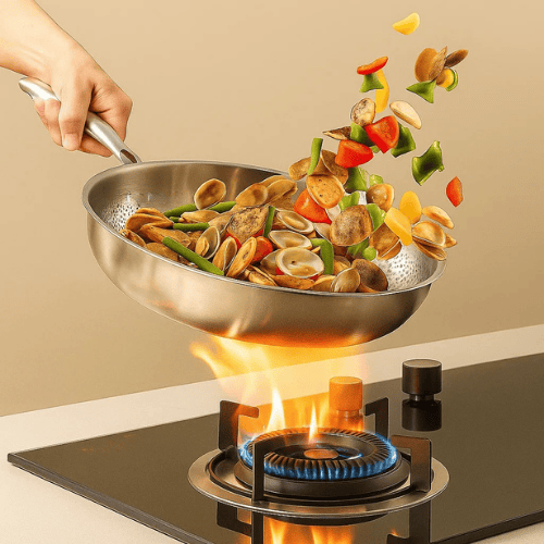 Titan-Premium | Padella in Acciaio Inox con Fondo Ottimizzato | Cottura Sana e Duratura per Ogni Piastra 1