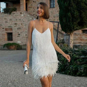 Valentina | Elegante Miniabito in Piume con Vestibilità Chic 1