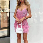 Valentina | Elegante Miniabito in Piume con Vestibilità Chic 6